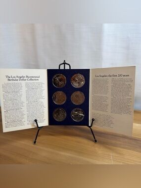 Los Angeles Bicentennial Birthday Dollar Collection 6 Coins In Original Folder
